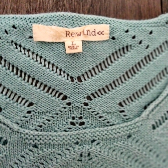 Women's Rewind Teal blue Knit sweater - Picture 3 of 8